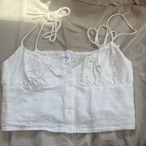 white crop top tank- princess polly